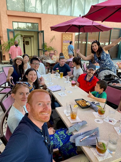 Pictured: Dr. Daniel Neitzke, Dr. Stephanie Wu (Former resident), Dr. Matthew Hung, Dr. Cathy Hao, Dr. Gregory Mittl, Dr. Kris Tantillo (Former fellow), Dr. Jenny Bencardino (Faculty) and their families. 